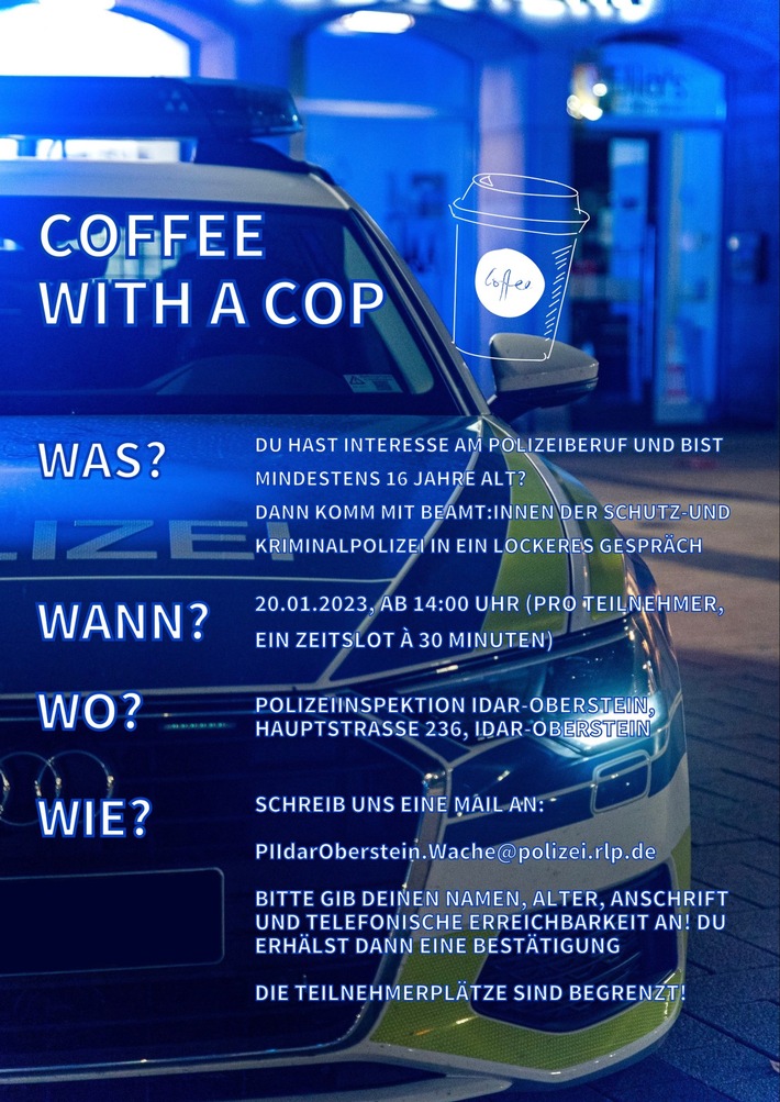 POL-PDTR: "Coffee with a cop" bei der Polizeiinspektion Idar-Oberstein