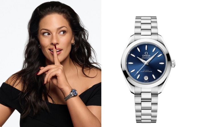Omega, Aqua Terra 30mm, Damenuhr, Ashley Graham, Armbanduhr, Master Chronometer / Weiterer Text über ots und www.presseportal.de/nr/157276 / Die Verwendung dieses Bildes für redaktionelle Zwecke ist unter Beachtung aller mitgeteilten Nutzungsbedingungen zulässig und dann auch honorarfrei. Veröffentlichung ausschließlich mit Bildrechte-Hinweis.