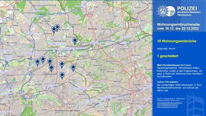 POL-OB: Wohnungseinbruchsradar für Oberhausen