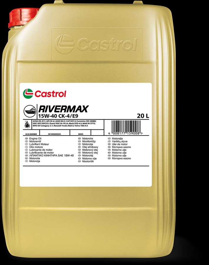**Pressemeldung** Castrol bringt Hochleistungs-Schiffsdieselmotorenöl Rivermax 15W-40 CK-4/E9 auf den Markt