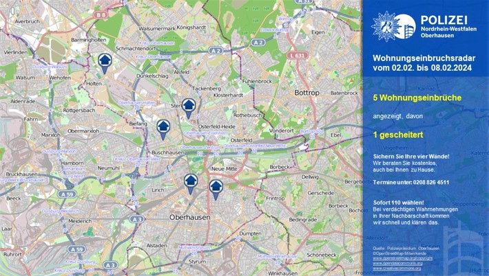 POL-OB: Wohnungseinbruchsradar für Oberhausen