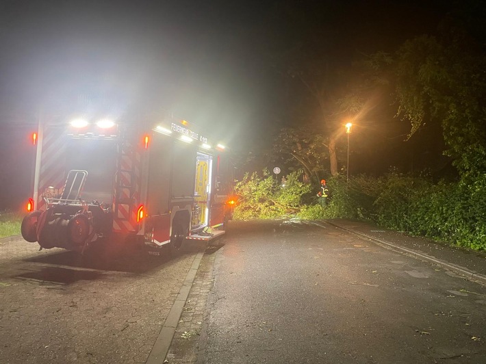 FW Celle: Einsatzreiche Nacht für die Feuerwehr Celle - mehrere Sturm- und Brandeinsätze