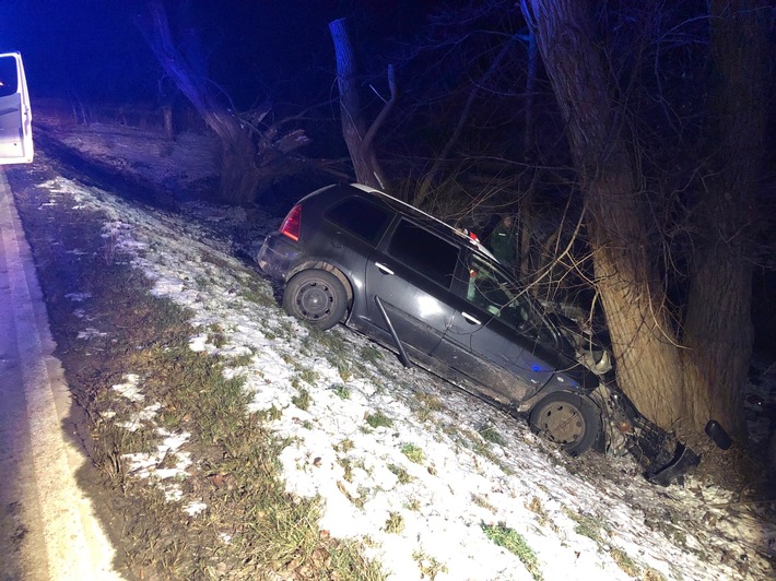 POL-PDLD: Ilbesheim - Autofahrer prallt gegen Baum