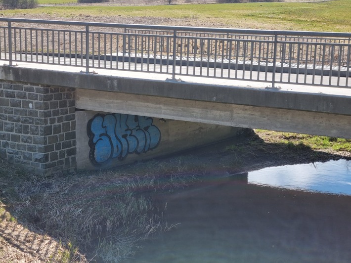 POL-PDTR: Graffiti an Dhronbrücke K 80/ Rapperath