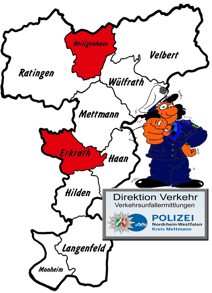 POL-ME: Verkehrsunfallfluchten aus dem Kreisgebiet - Heiligenhaus / Erkrath - 2112040