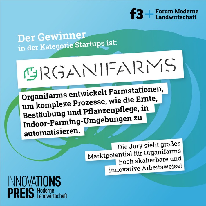Innovationspreis Moderne Landwirtschaft / Sieger in der Kategorie &quot;Startups&quot; steht fest