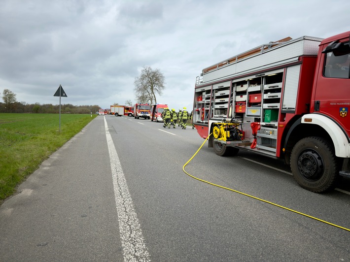 FW Hünxe: Verkehrsunfall auf der Berger Straße