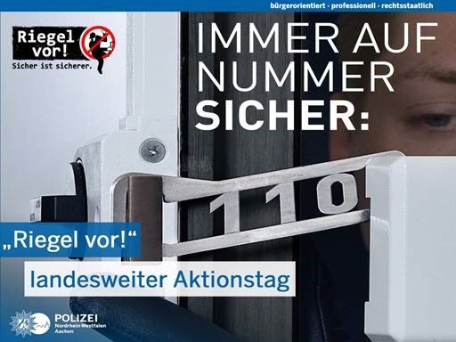 POL-AC: Landesweiter Aktionstag "Riegel vor! Sicher ist sicherer!" am 27.10.2019