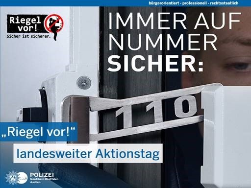 POL-AC: Landesweiter Aktionstag &quot;Riegel vor! Sicher ist sicherer!&quot; am 27.10.2019