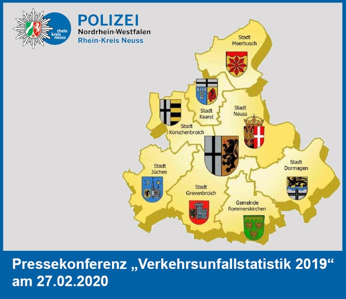 POL-NE: Korrektur: Einladung zur Pressekonferenz - Veröffentlichung der Verkehrsunfallstatistik 2019 für den Rhein-Kreis Neuss