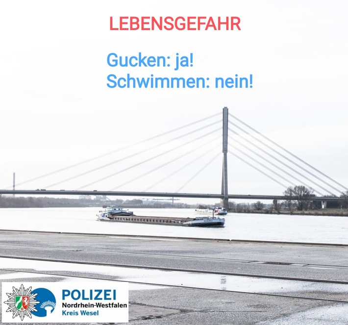 POL-WES: Kreis Wesel - Baden im Rhein ist lebensgefährlich