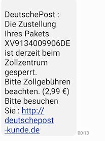 HZA-KI: Fake Paket-SMS - Hauptzollamt Kiel warnt vor gefälschten SMS