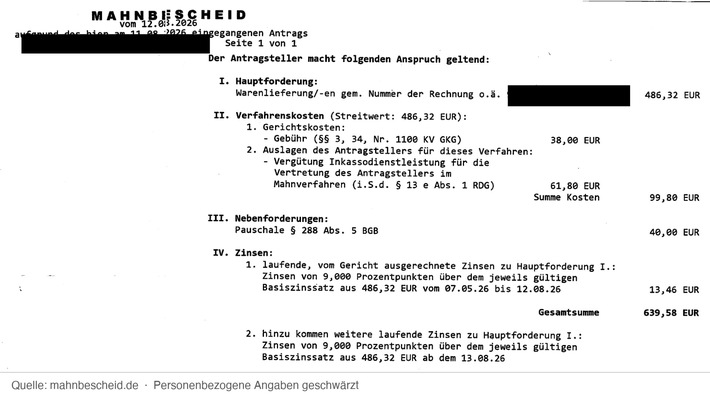 Offene Rechnungen aus 2023 verjähren am 31. Dezember 2026
