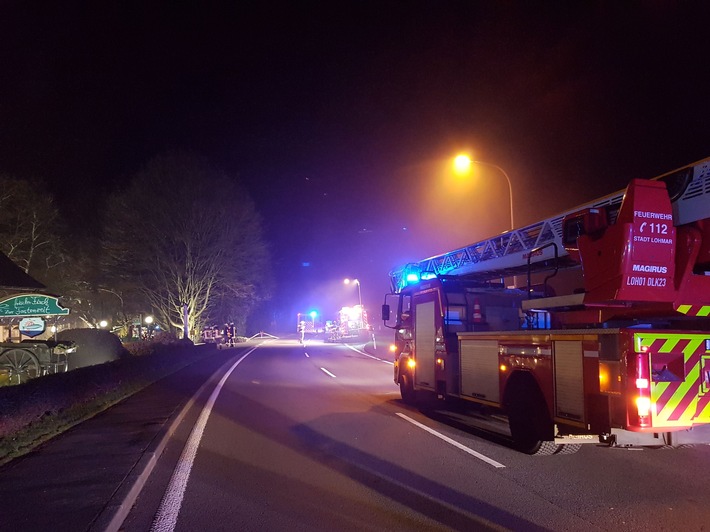 FW-Lohmar: Großbrand in einem Hotelkeller