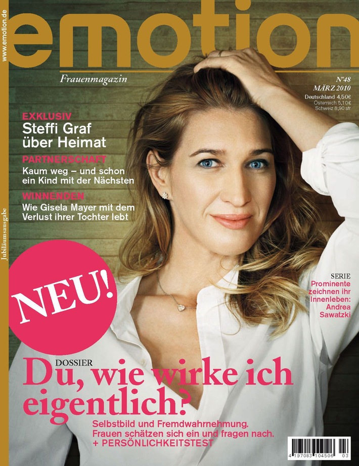 EMOTION - das Jubiläumsheft zum vierten Geburtstag am 10. Februar 2010 (mit Bild) / Im Exklusivinterview der Prototyp der EMOTION Frau: Steffi Graf