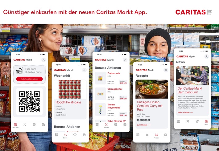 Caritas-Markt / Neue App bringt mehr Entlastung für Menschen in Armut