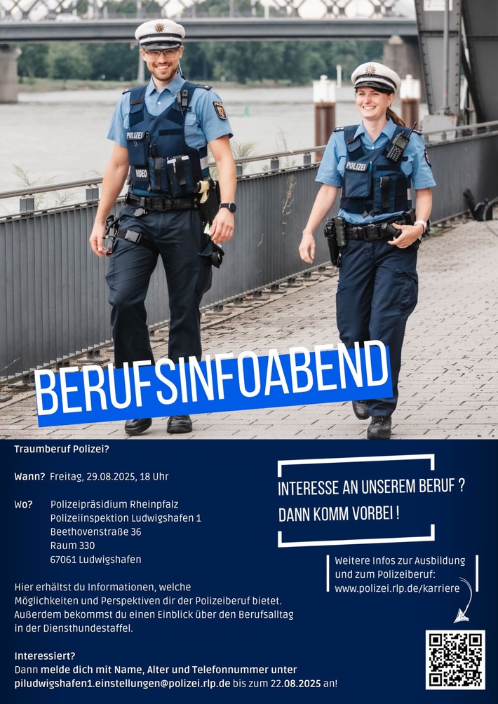 POL-PPRP: Berufsinfoabend der Polizeiinspektion Ludwigshafen 1