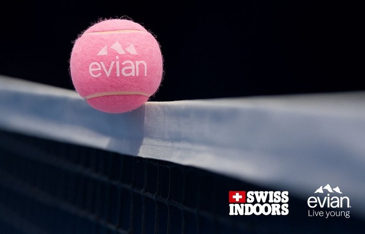 evian wird "Official Water Partner" der Swiss Indoors Basel