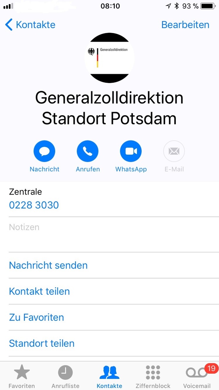 Rufnummernverbund der Generalzolldirektion ausgebaut/Erweiterung des Rufnummernverbundes der Generalzolldirektion um den Standort Potsdam