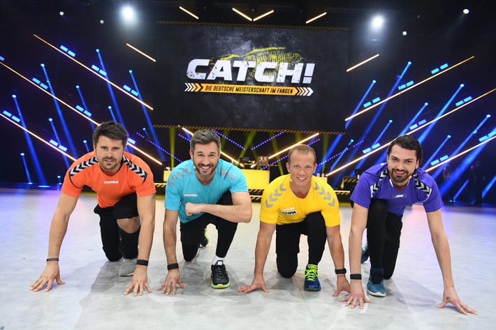 "CATCH!": Olympia-Sieger Fabian Hambüchen startet ohne Luke Mockridge und mit "Geheimwaffe" ins Fang-Duell gegen Jimi Blue Ochsenknecht, Jochen Schropp und Thore Schölermann