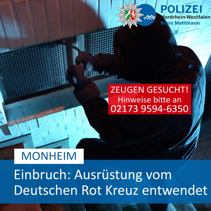 POL-ME: Einbruch beim DRK-Ortsverband - die Polizei ermittelt - Monheim - 2005055