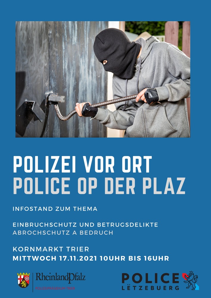 POL-PPTR: Polizei am 17. November vor Ort auf dem Kornmarkt