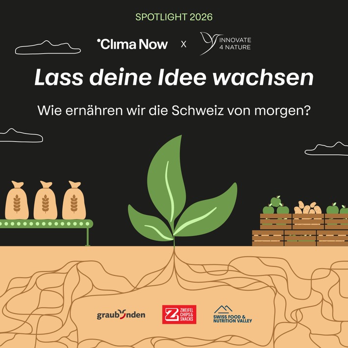 Wie ernähren wir die Schweiz von morgen? Clima Now Spotlight 2026 sucht Lösungen für ein klimafreundliches Ernährungssysteme - und vergibt 90’000 CHF & inhaltliche Förderung von Partnern