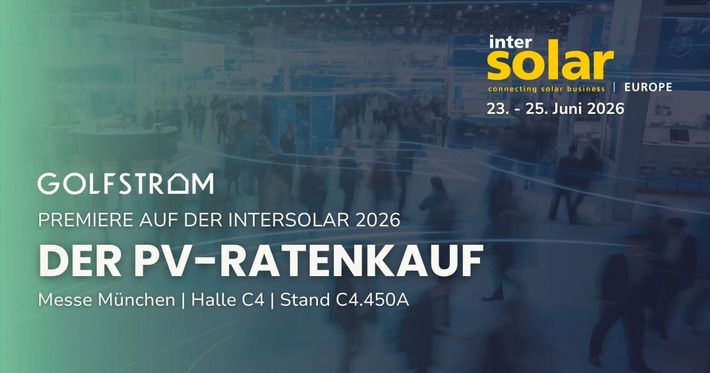 Golfstrom auf der Intersolar Europe 2026: Premiere für den Ratenkauf für Solaranlagen