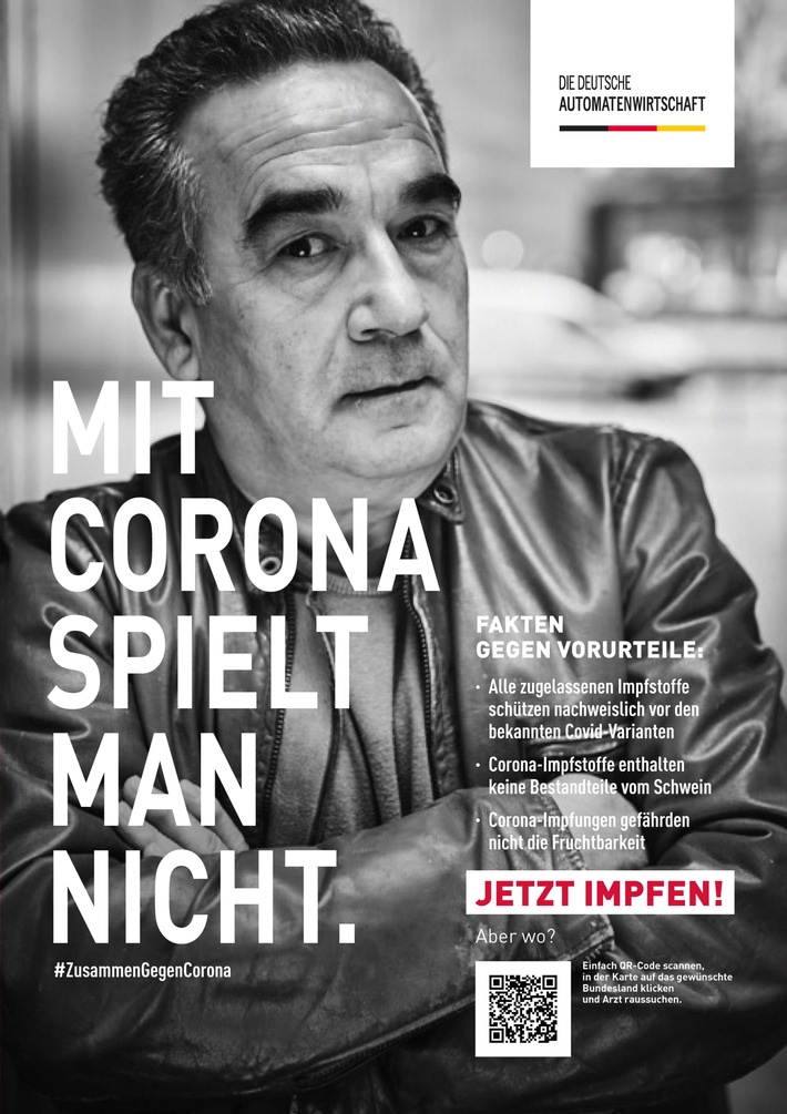 Deutsche Automatenwirtschaft startet Impfkampagne / Motto: Mit Corona spielt man nicht!