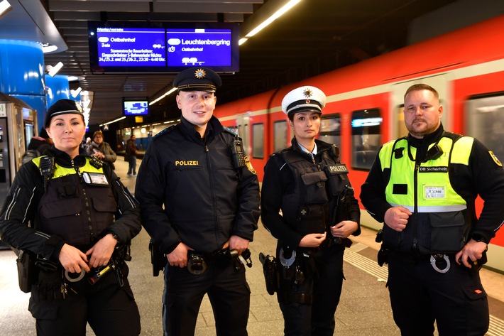 Bundespolizeidirektion München: Start der gemeinsamen Informationskampagne "Sicher unterwegs" der Münchner Polizei, Bundespolizei, MVG und Deutsche Bahn