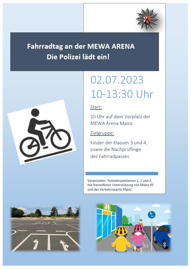 POL-PPMZ: MEWA Arena - Fahrradtag am 02.07.2023