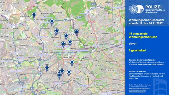 POL-OB: Wohnungseinbruchsradar - Dunkle Jahreszeit = aktive Wohnungseinbrecher