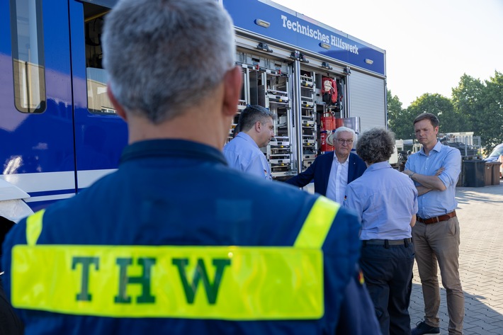 THW LVBEBBST: Bundespräsident Steinmeier besucht das Technische Hilfswerk in Neuruppin
