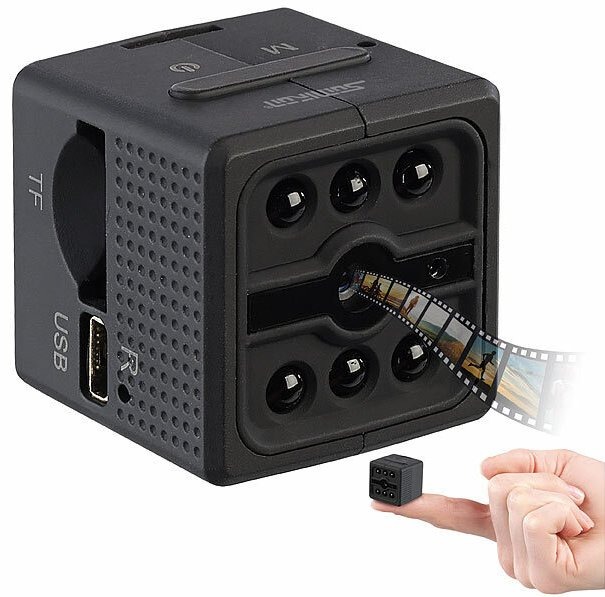 Somikon Ultrakompakte Akku-Videokamera DV-780, Full-HD-Aufnahme, Bewegungs-Erkennung: Für die mobile Überwachung oder das Filmen aus der Ich-Perspektive