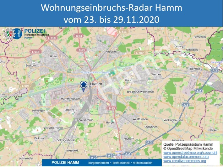 POL-HAM: Wohnungseinbruchs-Radar Hamm vom 23.11. bis 29.11.2020