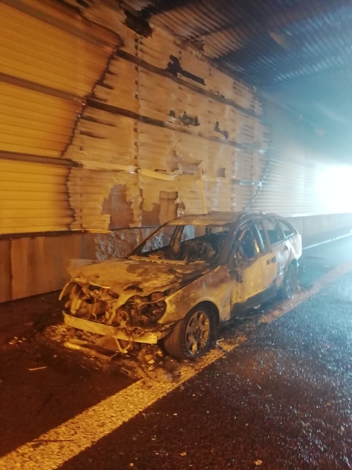 POL-VDMZ: Fahrzeugbrand im Tunnel Mainz-Hechtsheim führt zu erheblichen Verkehrsbehinderungen in Rhein-Main-Gebiet