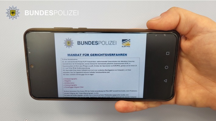Bundespolizeidirektion München: Warnung vor Betrugs-Mails / Die Bundespolizei nicht Urheber dieser E-Mails!