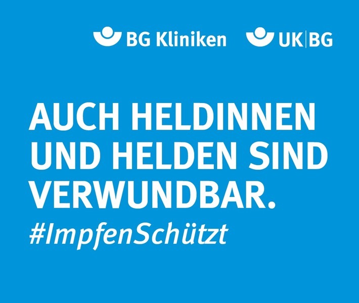 Textanzeige von gesetzlicher Unfallversicherung und BG Kliniken zum Start der bundesweiten Aktion #ImpfenSchützt. Die ersten Aktionsmotive #ImpfenSchützt erscheinen heute auf den Social-Media-Kanälen der Berufsgenossenschaften, Unfallkassen, BG Kliniken und der DGUV sowie auf deren Websites. Sie wenden sich an Menschen in Pflege- und Gesundheitsberufen. Im Laufe der nächsten Wochen werden weitere Motive veröffentlicht. Unter anderem werden auch verschiedene Menschen aus unterschiedlichen Berufsgruppen für die Impfung werben. / Weiterer Text über ots und www.presseportal.de/nr/65320 / Die Verwendung dieses Bildes ist für redaktionelle Zwecke unter Beachtung ggf. genannter Nutzungsbedingungen honorarfrei. Veröffentlichung bitte mit Bildrechte-Hinweis.
