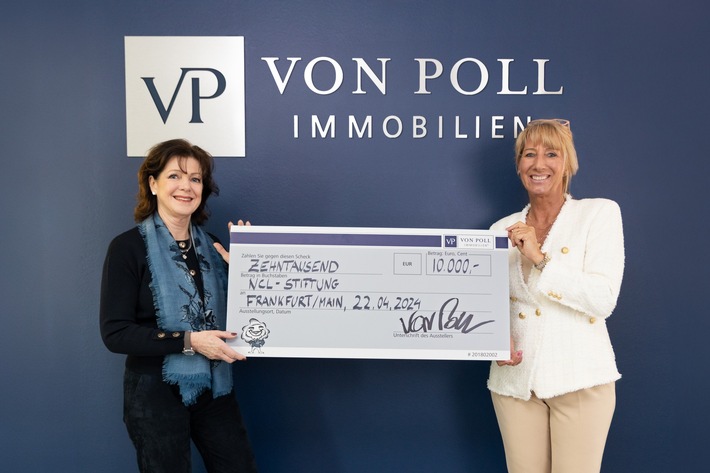 VON POLL IMMOBILIEN unterstützt die NCL-Stiftung mit einer Spende von 10.000 Euro