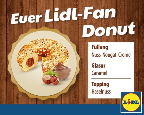 Lidl-Fan-Donut geht an den Start / Lidl-Fans kreierten auf Facebook ihren Lieblings-Donut, der ab 8. Dezember 2014 deutschlandweit in den Lidl-Backregalen erhältlich sein wird