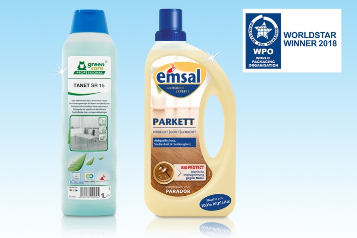 Weltweiter Erfolg für Flaschen aus 100-Prozent HDPE-Recyclat / Werner & Mertz und ALPLA erhalten WorldStar Packaging Award