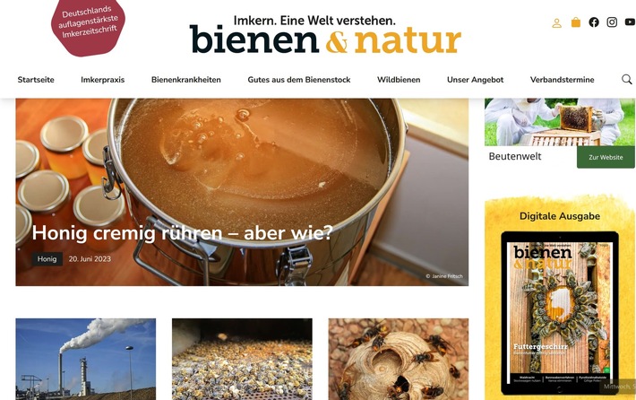 bienen&natur bekommt neuen Internetauftritt