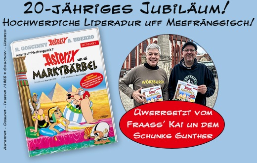 Asterix feiert 20 Jahre Mainfränkische Mundartbände