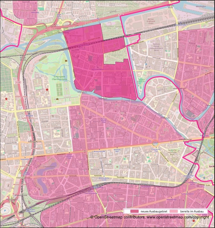 Glasfaser für weitere Bereiche in Berlin Charlottenburg buchbar