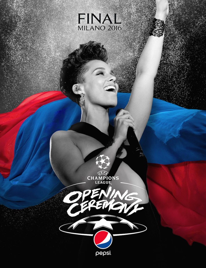 UEFA und Pepsi bringen erstmals gigantische Live-Musik zum UEFA Champions League Finale: Alicia Keys performt bei der UEFA Champions League Final-Show am 28. Mai