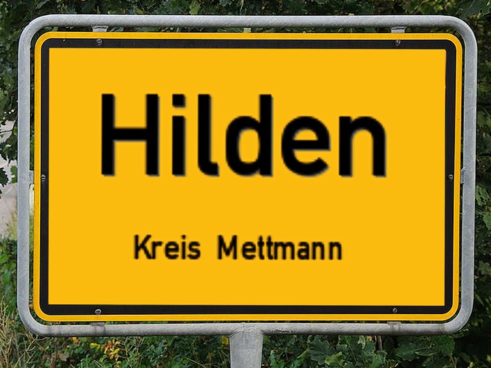 POL-ME: Ortseingangsschild wurde abmontiert und gestohlen - Hilden - 2112128