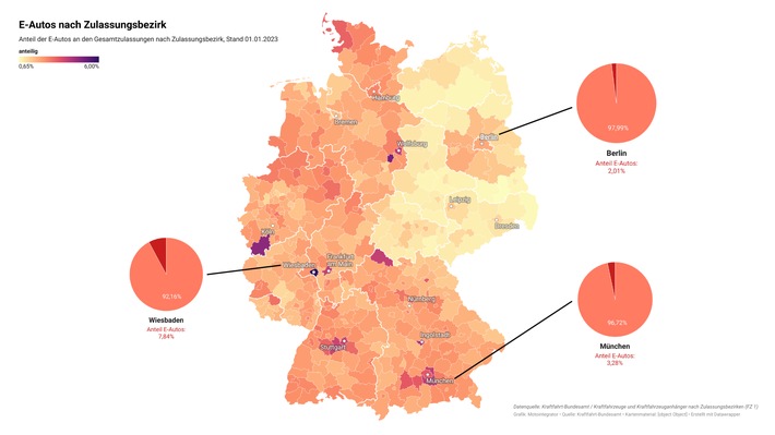 Autonation im Wandel: Studie zeigt große regionale Unterschiede bei Zulassungen von E-Autos