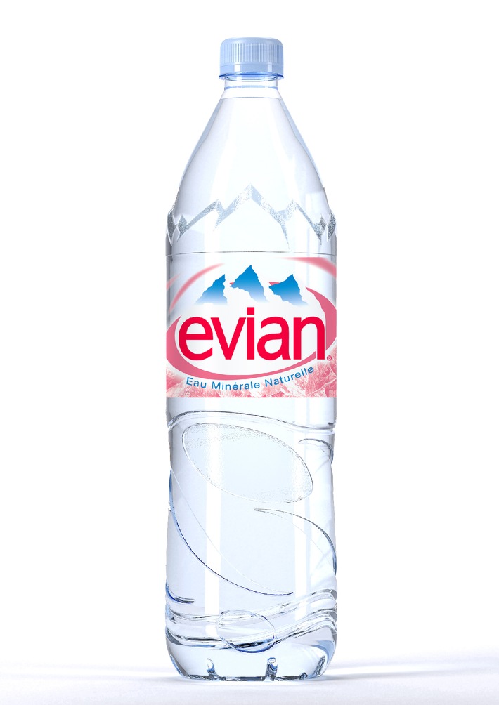 Weniger Plastik und eine deutlich bessere CO2-Bilanz: Evian lanciert die neue 1,5L eco-design PET Flasche