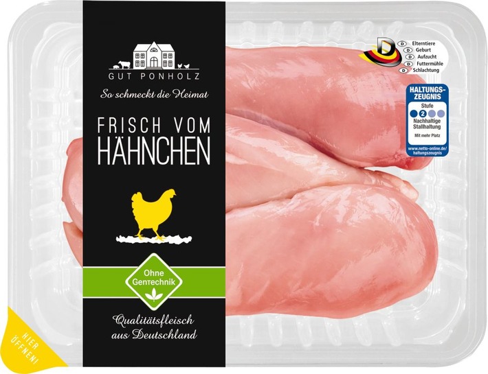 Nachhaltigere Fleischverpackung: Netto Marken-Discount reduziert Plastik in Geflügel-Verpackungen