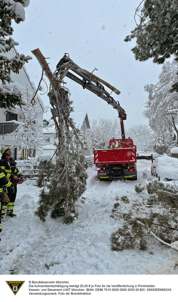 FW-M: Bilanz der schneebedingten Einsätze (Stadtgebiet)